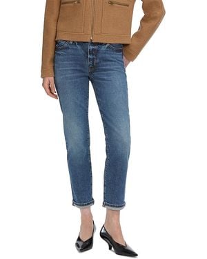 FRAME The Borrowed High Rise Ankle Slim Leg Jeans - Blue