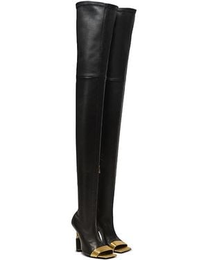 Balmain Lipstick Lambskin Thigh-High Boots - Black