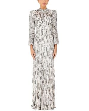 Jenny Packham Memphis Sequin-Embellished Maxi Dress - White