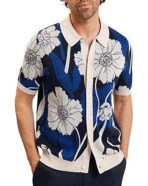 Ted Baker Aldery Floral Jacquard Shirt - Blue