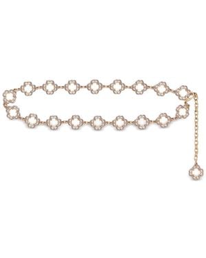 Maje Two-Tone Clover Chain Belt - Natural