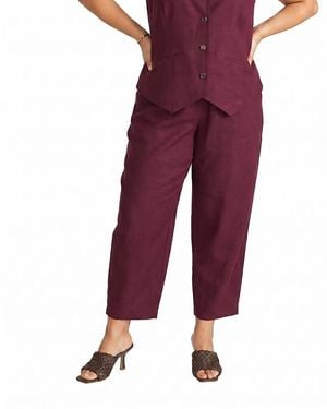 UNIVERSAL STANDARD Plus Lou Barrel Leg Linen Pants - Red