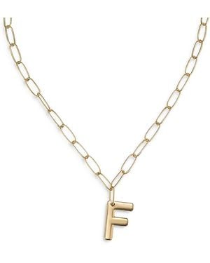 Ettika Paperclip Link Chain Initial Pendant Necklace - Metallic