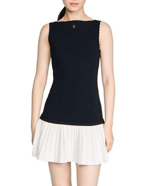 Sandro Two Tone Short Dress - Blue