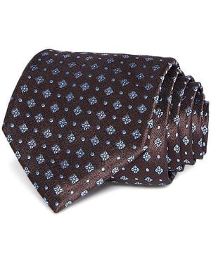 Canali Silk Classic Medallion Tie - Black