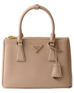 Prada Galleria Small Saffiano Leather Bag - Natural