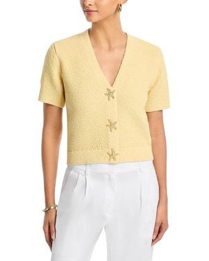 Aqua Starfish V Neck Cardigan - Yellow