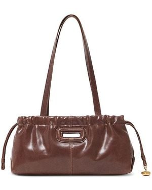 Maje Milpil Gazette Leather Shoulder Bag - Brown