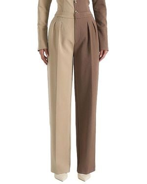 Manière De Voir Julie Two Tone Tailored Pants - Natural