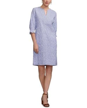 Foxcroft Alicia Jacquard Crinkle Dress - Blue