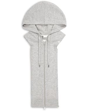 Veronica Beard Merino Wool & Cashmere Hoodie Dickey - White