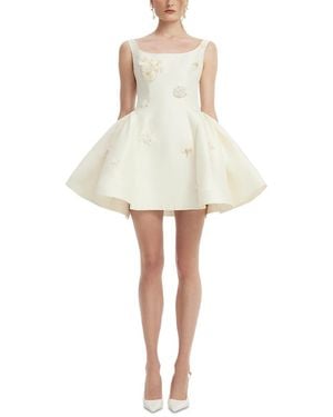 LEO LIN Zaya Wool & Silk Embellished Mini Dress - White