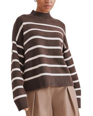 Splendid Nora Stripe Turtleneck Sweater - Brown