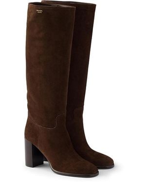 Prada Suede Boots - Brown