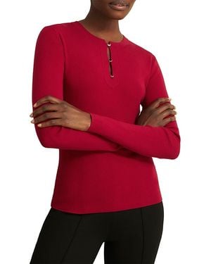Hobbs Hayden Fitted Crewneck Sweater - Red