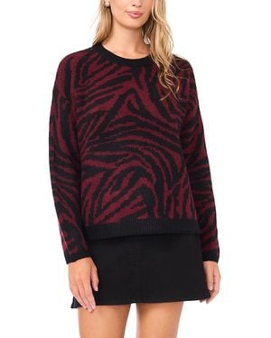 Vince Camuto Zebra Jacquard Crewneck Jumper - Red