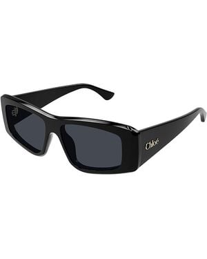 Chloé Izia Rectangle Sunglasses, 55Mm - Black