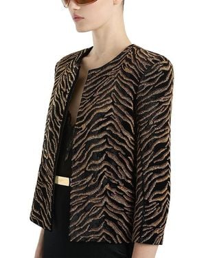 Balmain Velvet Jacket With Tiger Embroidery - Black