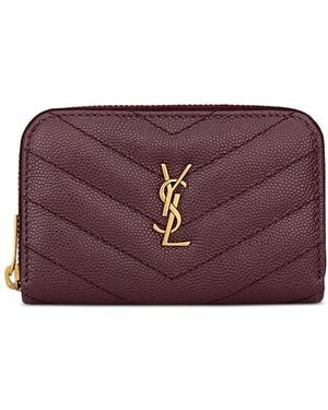 Saint Laurent Cassandre Change Purse - Purple