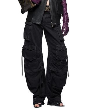 The Attico Fern Cargo Jeans - Black