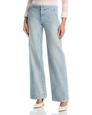 Alice + Olivia Mid Rise Straight Jeans - Blue