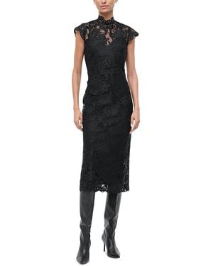 STAUD Rosaline Lace Midi Dress - Black