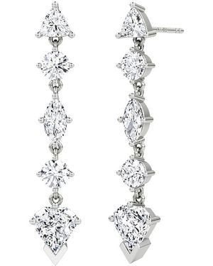 Vrai Mixed Drop Shield Earring - White