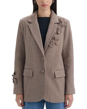 NVLT 3D Flower Blazer - Brown