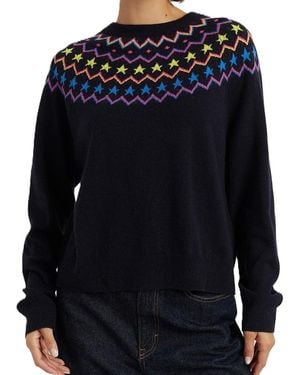 Chinti & Parker Wool Cashmere Star Yoke Sweater - Blue
