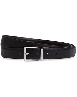 Reiss Reign Reversible Leather Belt - White