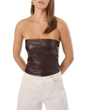 Lamarque Giada Faux Leather Tube Top - Black