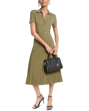 Michael Kors Fit & Flare Polo Midi Dress - Green