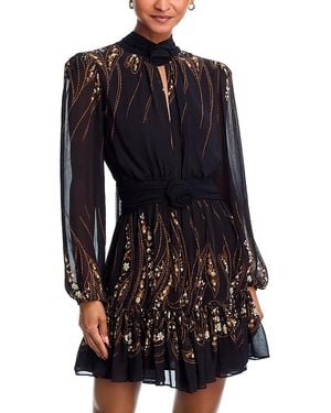 FARM Rio Garden Silhouette Long Sleeve Dress - Black