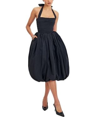 Miss Circle Veradis Taffeta Halter Bubble-Hem Midi Dress - Blue