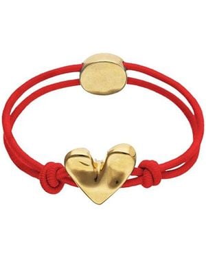 Uno De 50 Elastic Thread Bracelet With-Plated Heart - Red