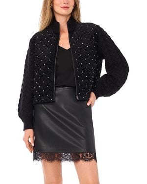 Vince Camuto Quilted Velvet Jacket - Black