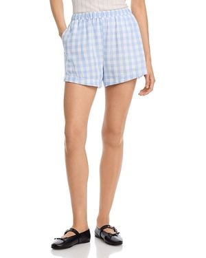 Blank NYC Gingham Pull On Shorts - Blue