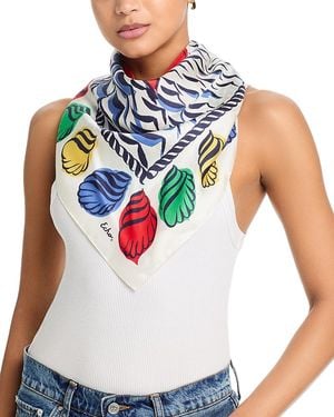 Echo Sail Away Silk Square Scarf - White