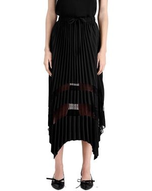 The Kooples Pleated Midi Skirt - Black