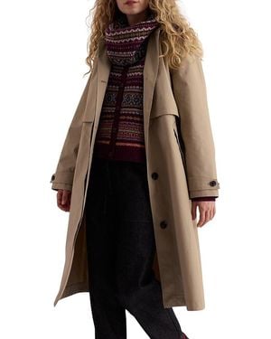 Seasalt Cornwall Sea Lights Waterproof Trench Coat - Brown