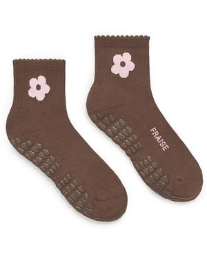 Fraise Grip Sock - Brown