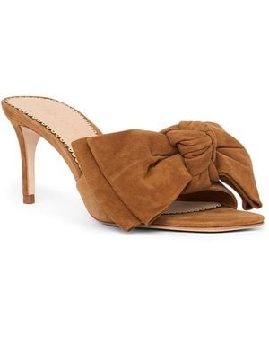 Cinq À Sept Felicity Suede Bow Slides - Brown