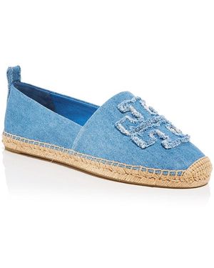 Tory Burch Double T Espadrille Flats - Blue