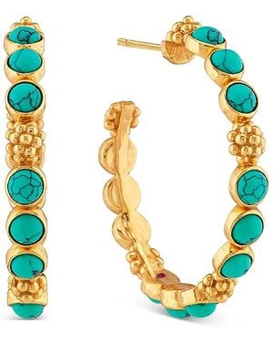 Capucine de Wulf Berry Gem Medium Hoop Earrings - Blue