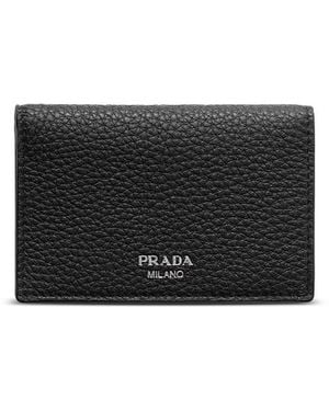 Prada Leather Card Holder - Black