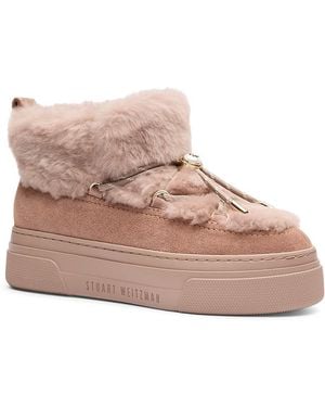 Stuart Weitzman Alpine Cozy Shearling Lined Low Boots - Pink