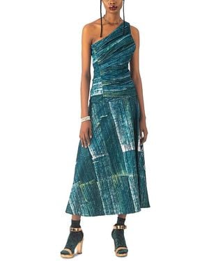 Busayo Tiwa Printed One Shoulder Maxi Dress - Green