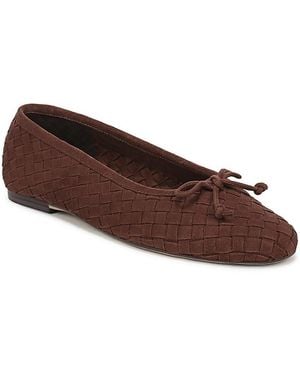 Sam Edelman Ruthie Suede Bow Woven Ballet Flats - Brown