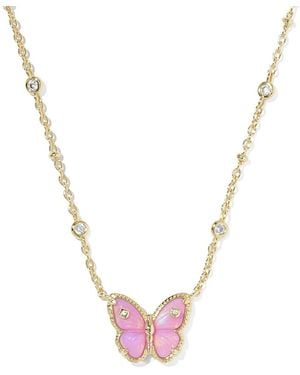 Kendra Scott Cailey Butterfly Short Pendant Necklace, 19 - Pink