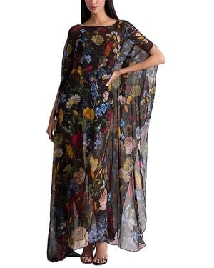 Alice + Olivia Linn Floral Cape Maxi Dress - Black